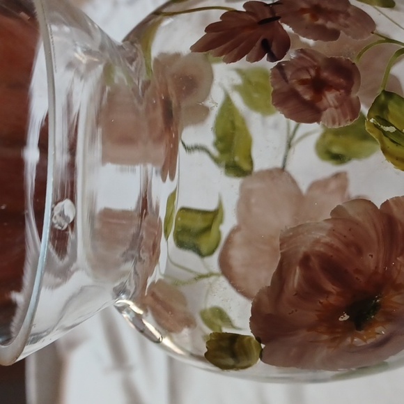 GLASS ARYRLIC Pink Hand Painted Vase 6.5 T 13 R. - Picture 8 of 8